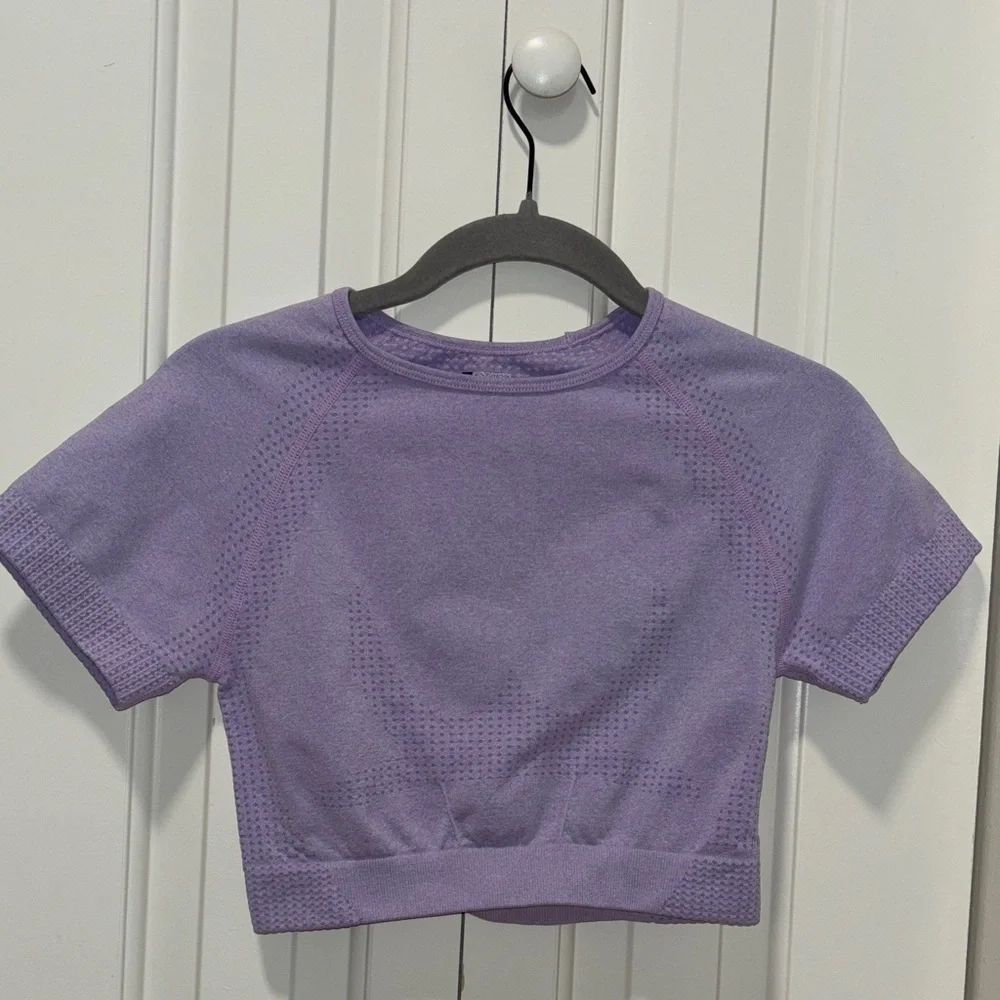 Purple women Crop Top and leggings set - Picture 4 of 6